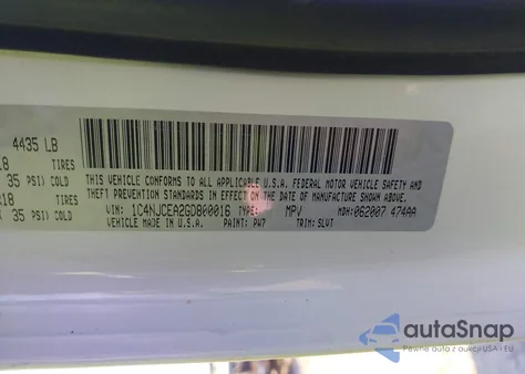 2016 Jeep Compass High Altitude Edition из США, поврежденный, VIN 1C4NJCEA2GD800016